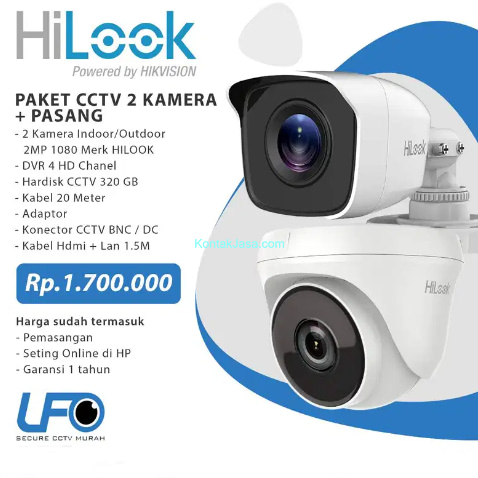 Paket kamera CCTV Hilook Fullset + pemasangan